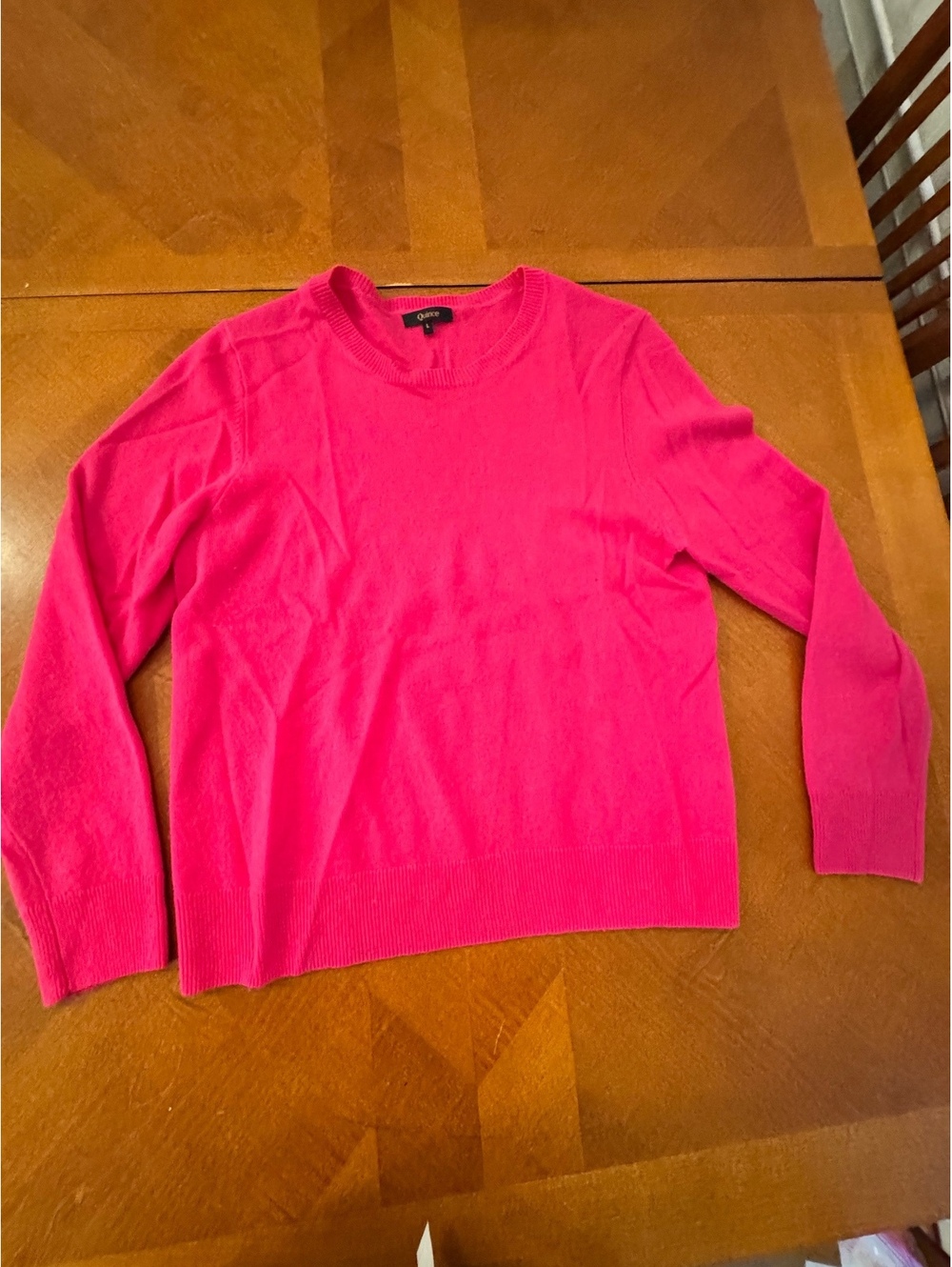 Quince Women's 100% Cashmere Pink Crewneck Sweater Size L 2734